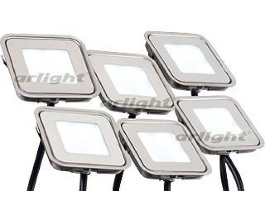 Набор из 6 встраиваемых светильников Arlight KT-S-6x0.6W LED Warm White 12V (квадрат)
