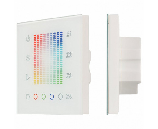 Панель-регулятора цвета RGBW сенсорная встраиваемая Arlight Sens SR-2831-RF-IN (12-24V, RGBW, DMX, 4зоны)