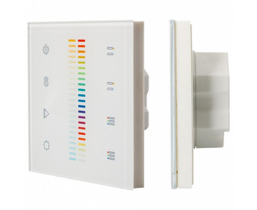 Панель-регулятора цвета RGBW сенсорная встраиваемая Arlight Sens SR-2830C-RF-IN White (12-24V, RGB+CCT, DMX, 4зоны)