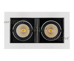 Встраиваемый светильник Arlight  CL-KARDAN-S180x102-2x9W Warm (WH-BK, 38 deg)