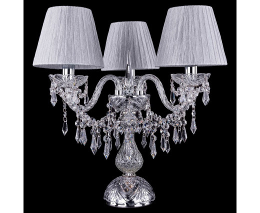 Настольная лампа декоративная Bohemia Ivele Crystal 5703 1403L/3/141-39/Ni/SH6-160