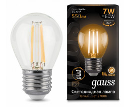 Лампа светодиодная Gauss  E27 7Вт 2700K 105802107