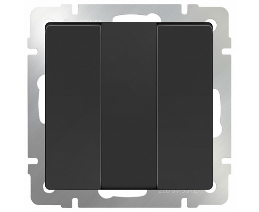 Выключатель трехклавишный без рамки Werkel Черный матовый WL08-SW-3G